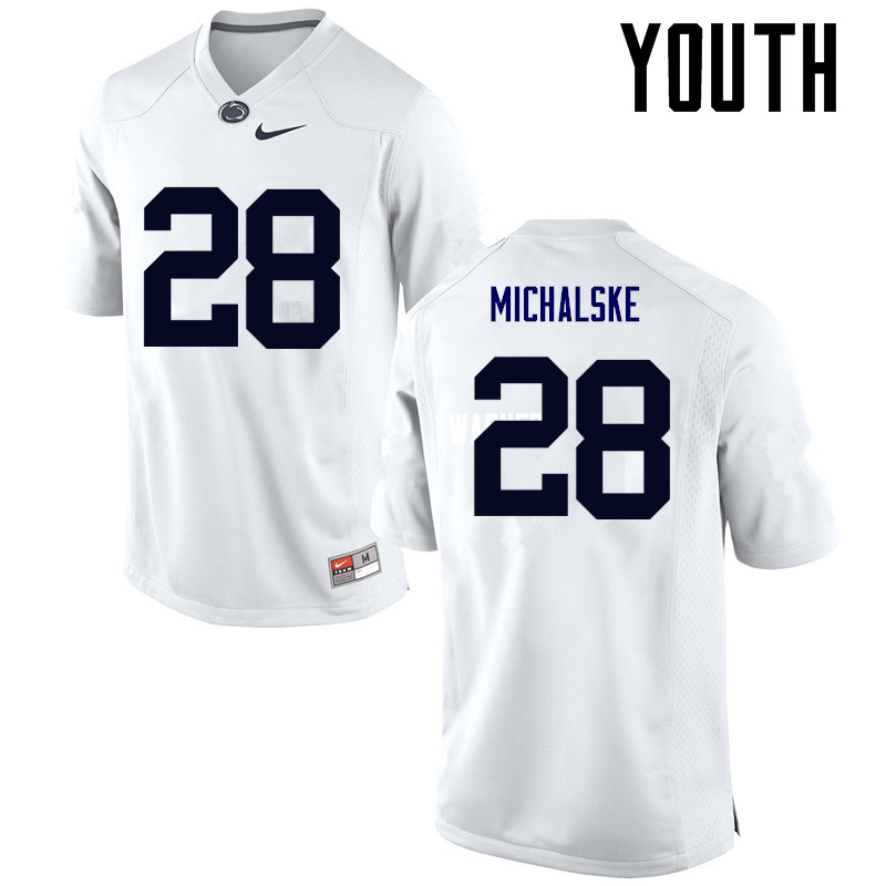 Youth Penn State Nittany Lions #28 Mike Michalske College Football Jerseys-White